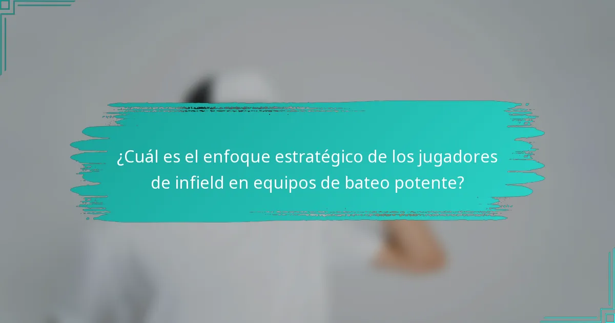 ¿Cuál es el enfoque estratégico de los jugadores de infield en equipos de bateo potente?
