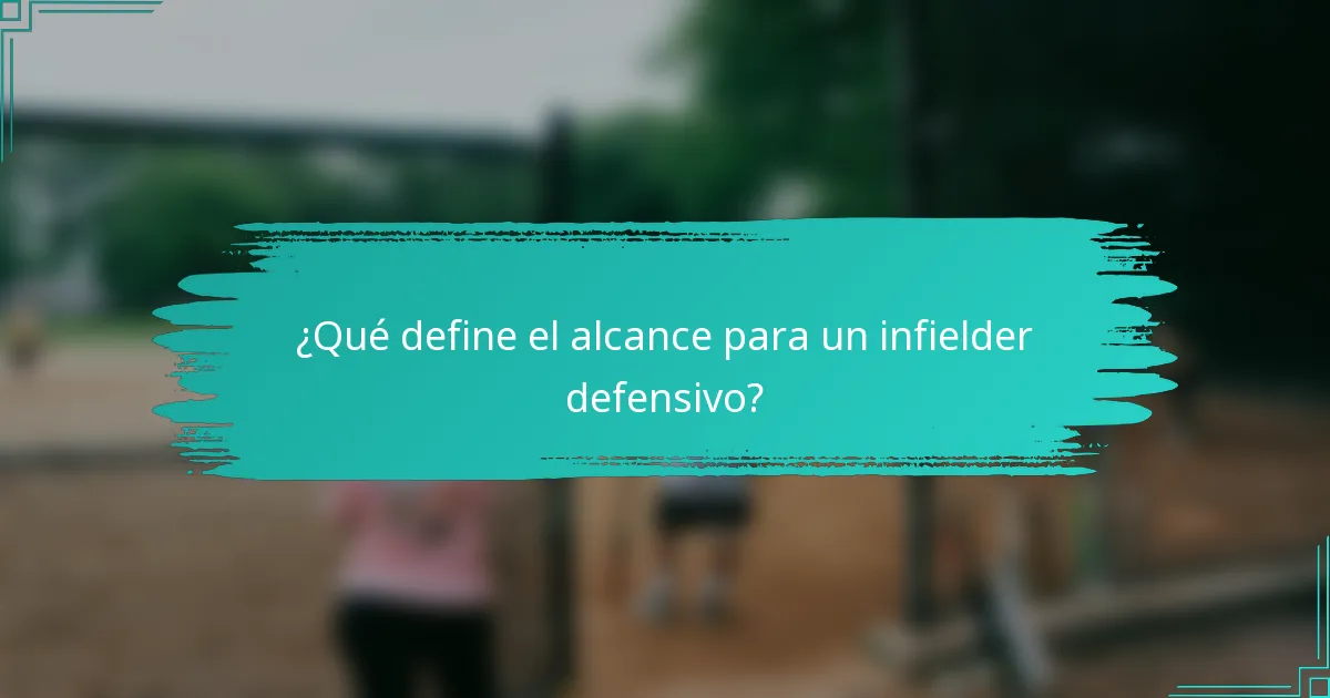 ¿Qué define el alcance para un infielder defensivo?